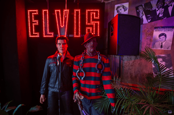 Das Flame-Diner in Berlin-Marienfelde. Elvis Presley und Freddy Krüger.