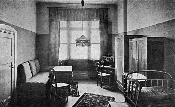 Die Kuranstalt Berolinum an der Lankwitzer Leonorenstraße. Historischer Blick in eines der Zimmer des alten Kurhauses.