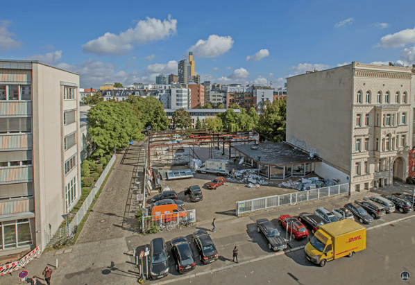 Berlin Lützowstraße. Autowerkstatt Michael Pötschke. Abriß der Werkhalle