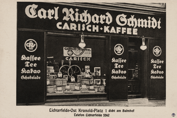 Carisch Kaffee, Filiale in Berlin - Lichterfelde am Kranoldplatz.