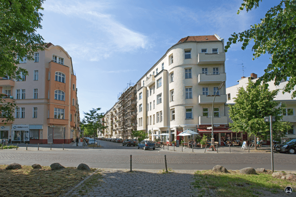 Gewerbehof Körtestraße 10 in Berlin - Kreuzberg. Die beiden Eckgebäude zur Freiligrathstraße.