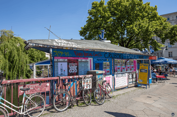 Die Ankerklause im Jahr 2017 mit Blick von der Kottbusser Brücke.