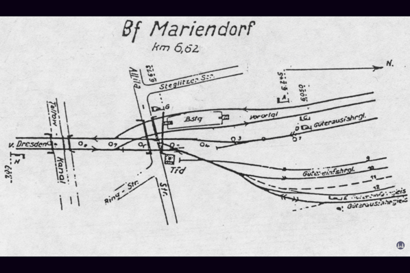 Berlin - Tempelhof. Stellwerk Tfd Attilastraße. Schematischer Gleisplan.