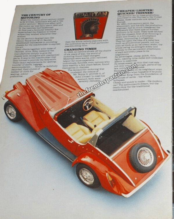 Photo de la brochure commerciale Spartan de 1983