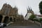 Erfurt - rechts: Dom St. Marien - links Katholische Kirche St. Severin
