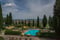Ausblick vom Hotel in San Quirico d'Orcia ins Val d'Orcia
