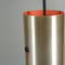Takpendlar design Jo Hammersborg för Fog & Mörup, 1960/70-tal. Mässing med orangelackerad insida. H.30cm.