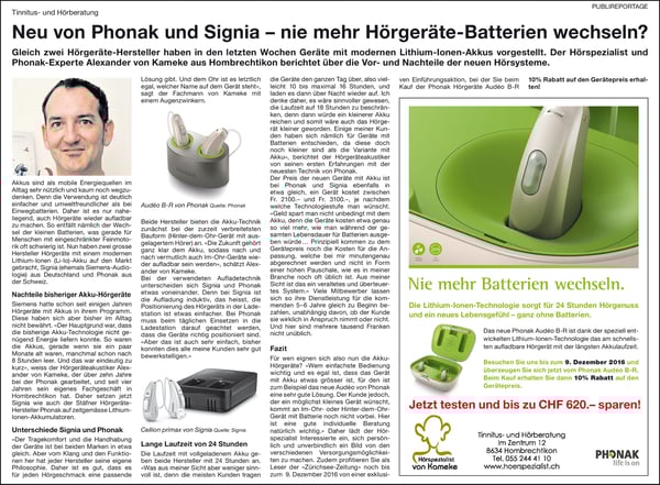 Publireportage Zürichsee Zeitung und ZOL 2016