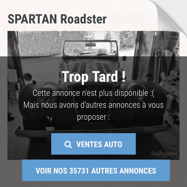Achat du Roadster SPARTAN Kit Car