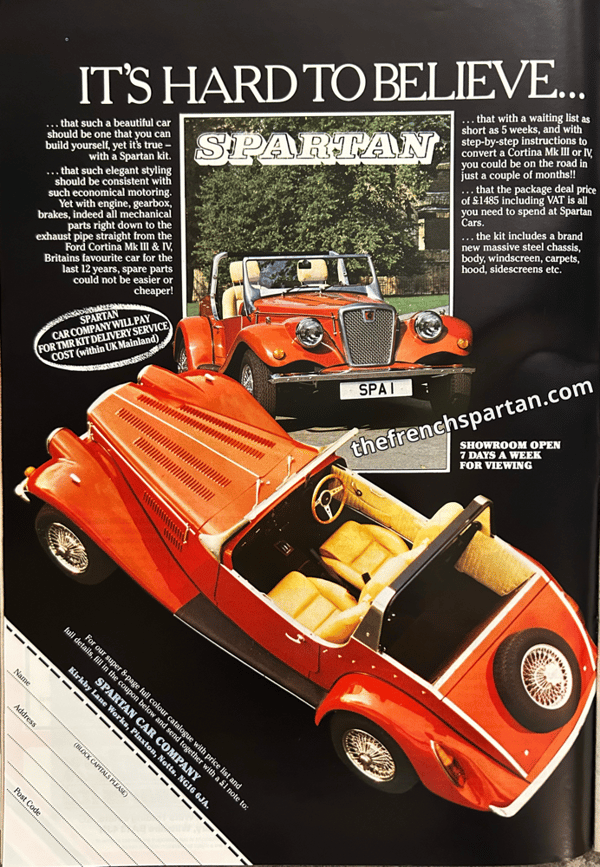 Publicité SPARTAN de 1985