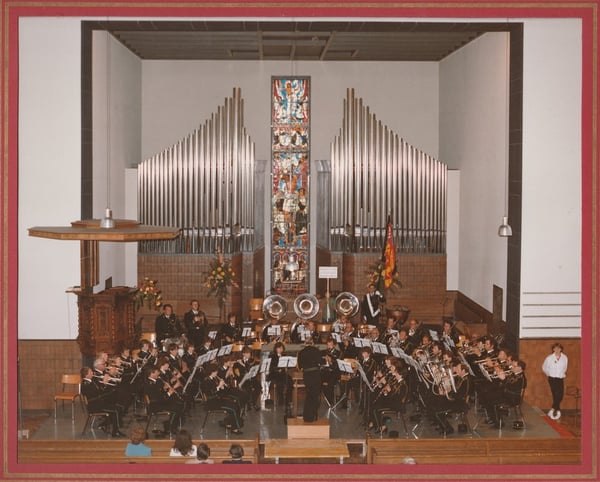 Kantonales Musikfest 1984 in Lyss, Dirigent August Zellweger