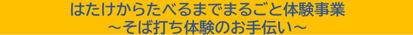 はたけからたべるまでまるごと体験事業～そば打ち体験のお手伝い～