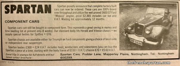 Factory-made Spartan cars