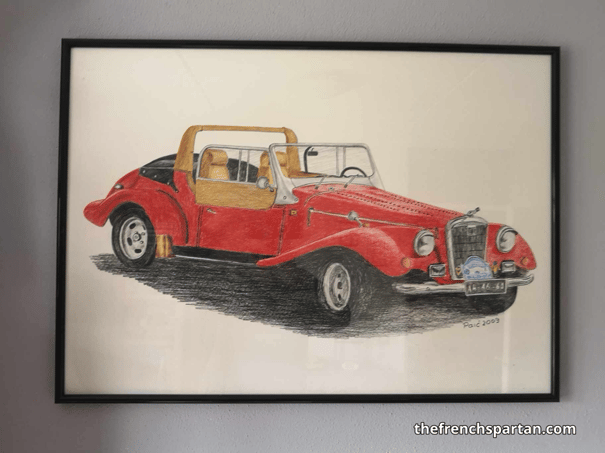 Painting of a Spartan car