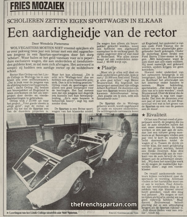 Une Spartan comme support de formation aux métiers de l'automobile