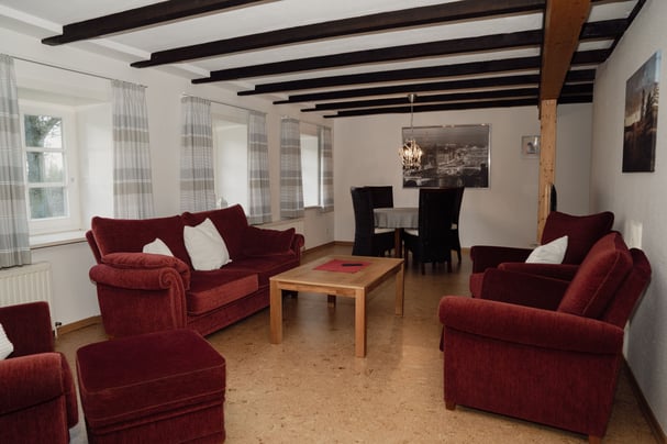 Wohn- und Essbereich in der Ferienwohnung 5