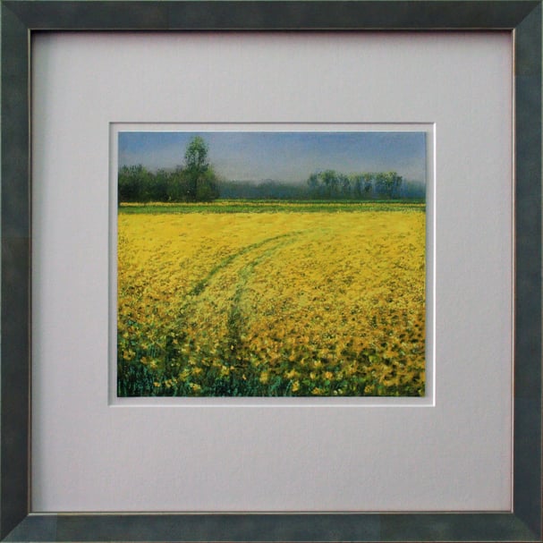 "Rapsfeld" (Pastell), 40 cm x 40 cm