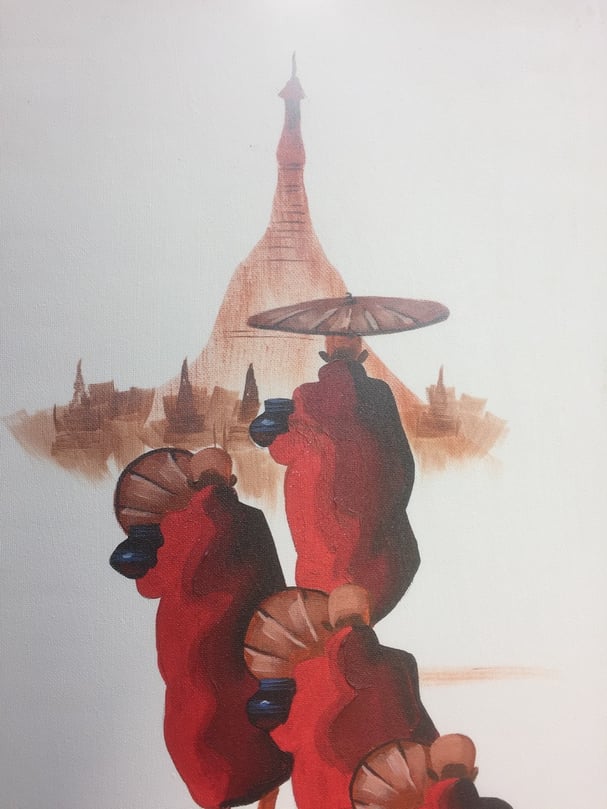 Einrahmen; Bild auf Keilrahmen spannen