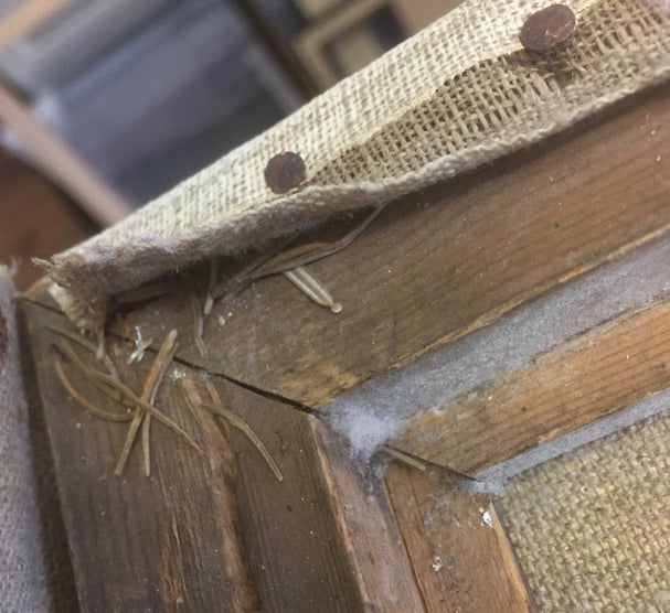 Bild reinigen und auf neuen Keilrahmen spannen