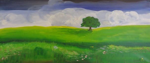 Gemälde von LIS:  Die Linde vor dem Sturm 