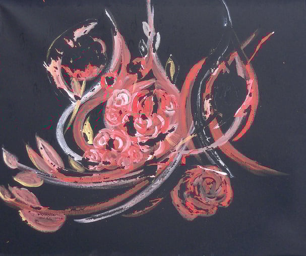 Lis: Die Rose der Nacht, Leinwandbild 51 x 61 cm 