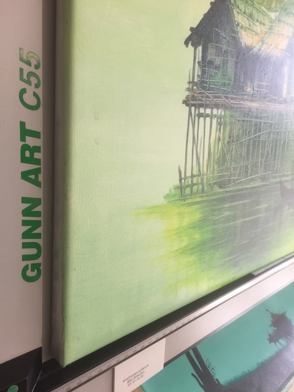 Ferienerinnerung auf Keilrahmen spannen 