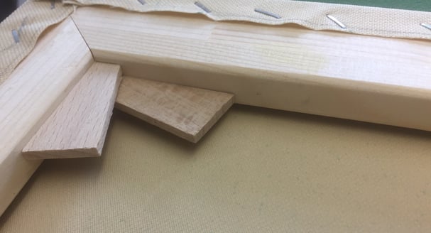 Einrahmung; Bild auf Keilrahmen spannen