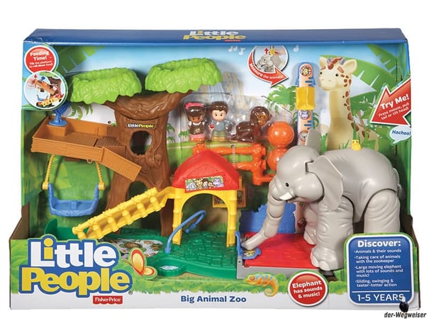 Bei der Bestellung im Onlineshop der-Wegweiser erhalten Sie das Fisher-Price Paket "Little People Maxi - Tierwelt Zoo".