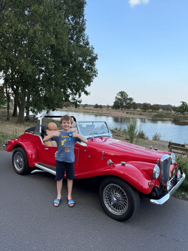 Birthday in Spartan car