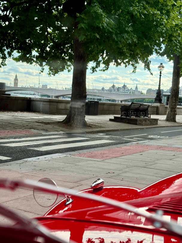 London in classic car