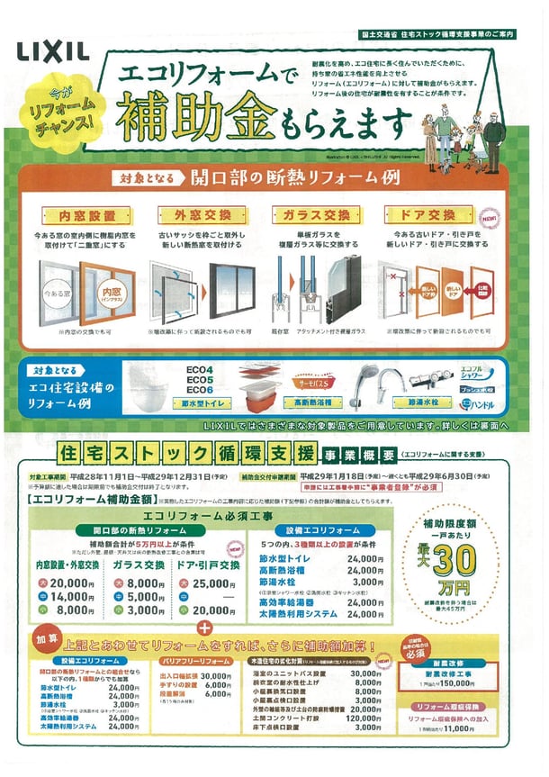 住宅ストック循環支援事業補助金活用のご案内チラシ