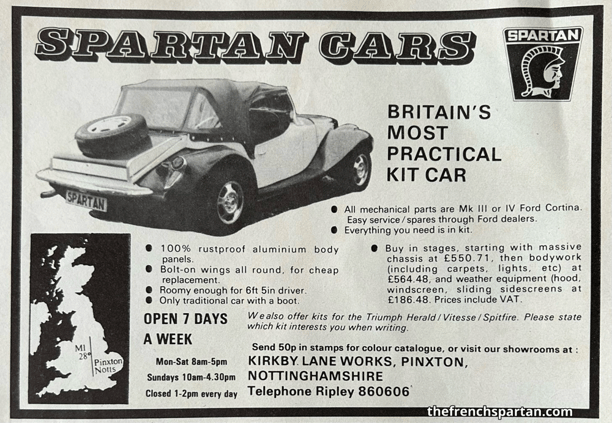 Publicité Spartan cars