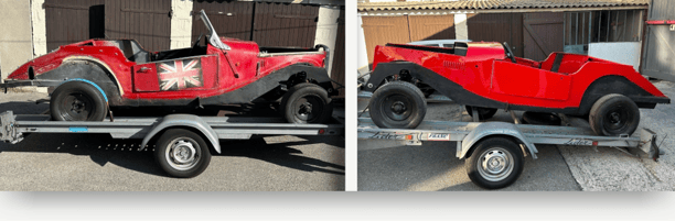 Spartan arrivant et sortant de la carrosserie