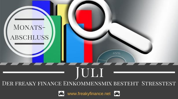 Der freaky finance Monatsabschluss Juli 2020. Erfahre mehr über meine Einnahmen durch Zinsen, Mieten und alternative Investment. Nimm mit mir gemeinsam mein Gesamtvermögen unter die Lupe.