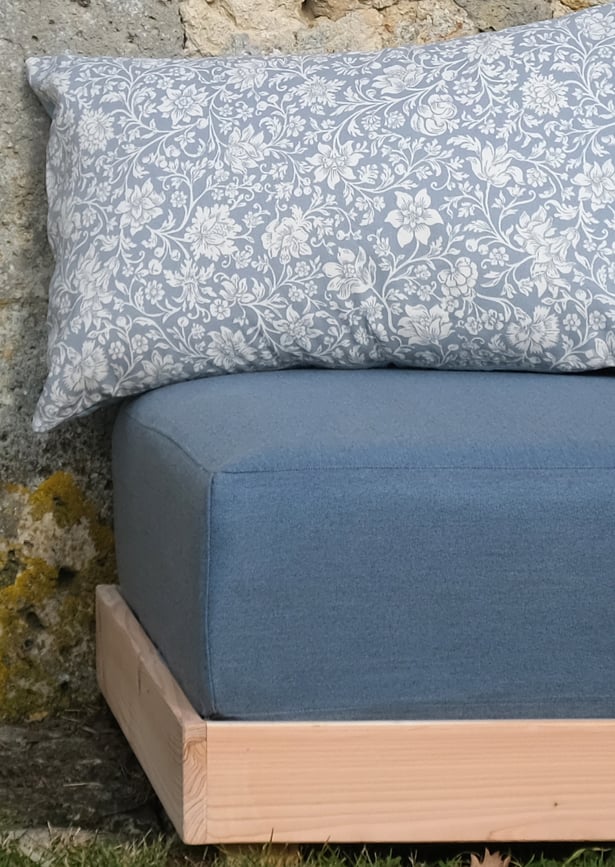 coussin toile outdoor rayée made in france