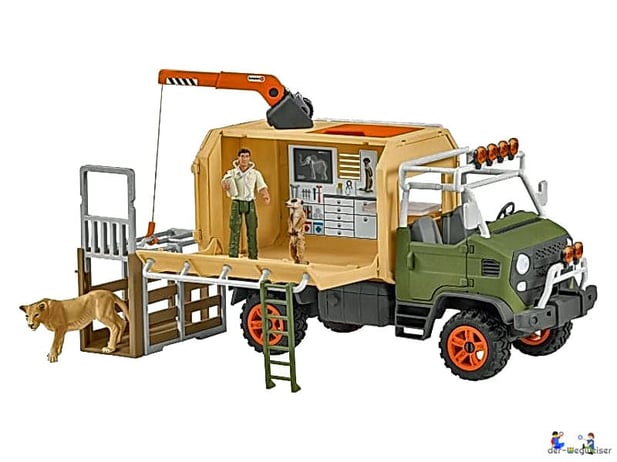 Im Paket Schleich 42475 Großer Truck Tierrettung sind 45 Einzelteile enthalten, die spannende Rettungseinsätze ermöglichen.