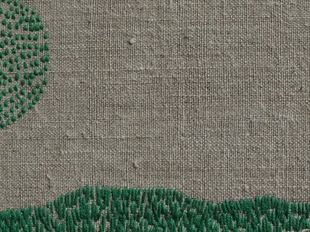 fragment obrazu wyszywanego na lnie - fot.Anna Gieracka