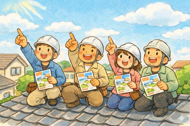 チラシ活用で直請け比率アップ。屋根屋さんの脱下受け・脱元請け依存