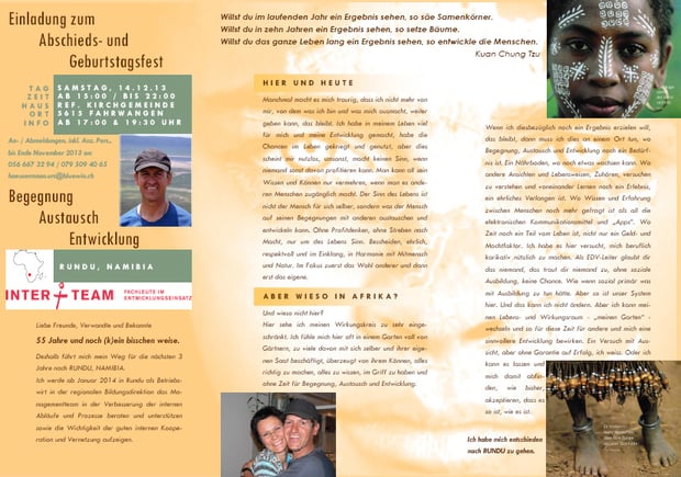 Ich habe mich entschlossen nach Rundu zu gehen