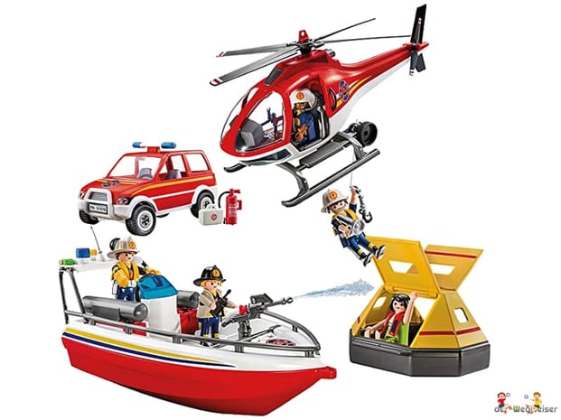 Im Paket Playmobil 9319 ist ein Feuerrettungsmission SET mit vielen weiteren Feuerwehrzubehör enthalten.