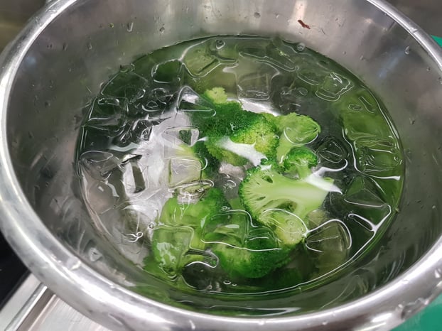 In Eiswasser abschrecken.