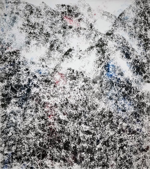 Katharina Lehmann, Flimmer no.1, 196 x 178 cm, 2020 · Acrylic on canvas