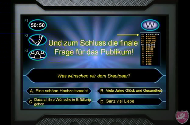 Hochzeitsspiel wer wird Millionär Vorlage