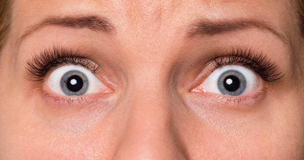 Augen, die Angst ausstrahlen