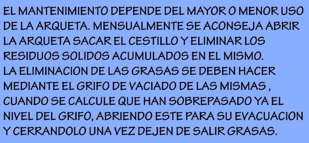 separador de grasas cocina une en 1825 mantenimiento