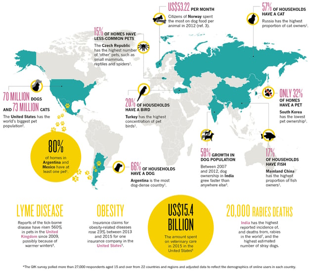 Les animaux de compagnie dans le monde