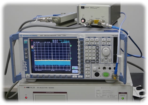 ワイヤレスマイクの送信出力及びスプリアス測定用スペクトログラムアナライザー
