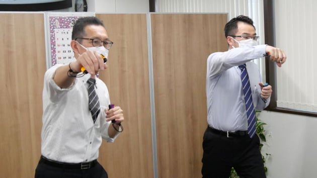 動きもバッチリ！しっかりとシンクロしています。