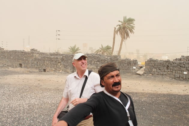 Anziehender Sandsturm.