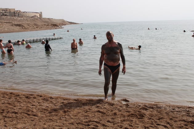 Ich mit Schlammpackung.